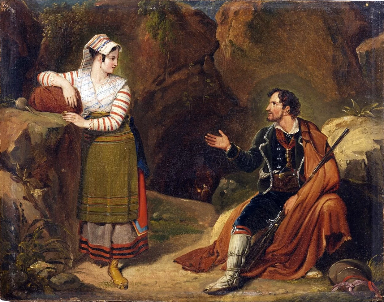 Donna italiana che conversa con un brigante - Nationalmuseum, Stoccolma